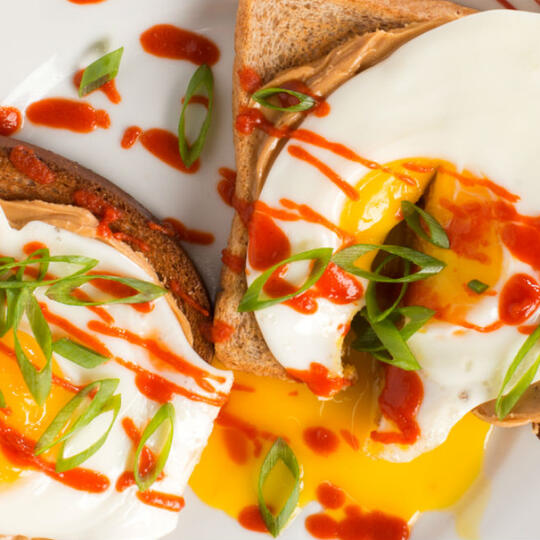 Peanut Butter, Fried Egg and Sriracha Toast Dempster's